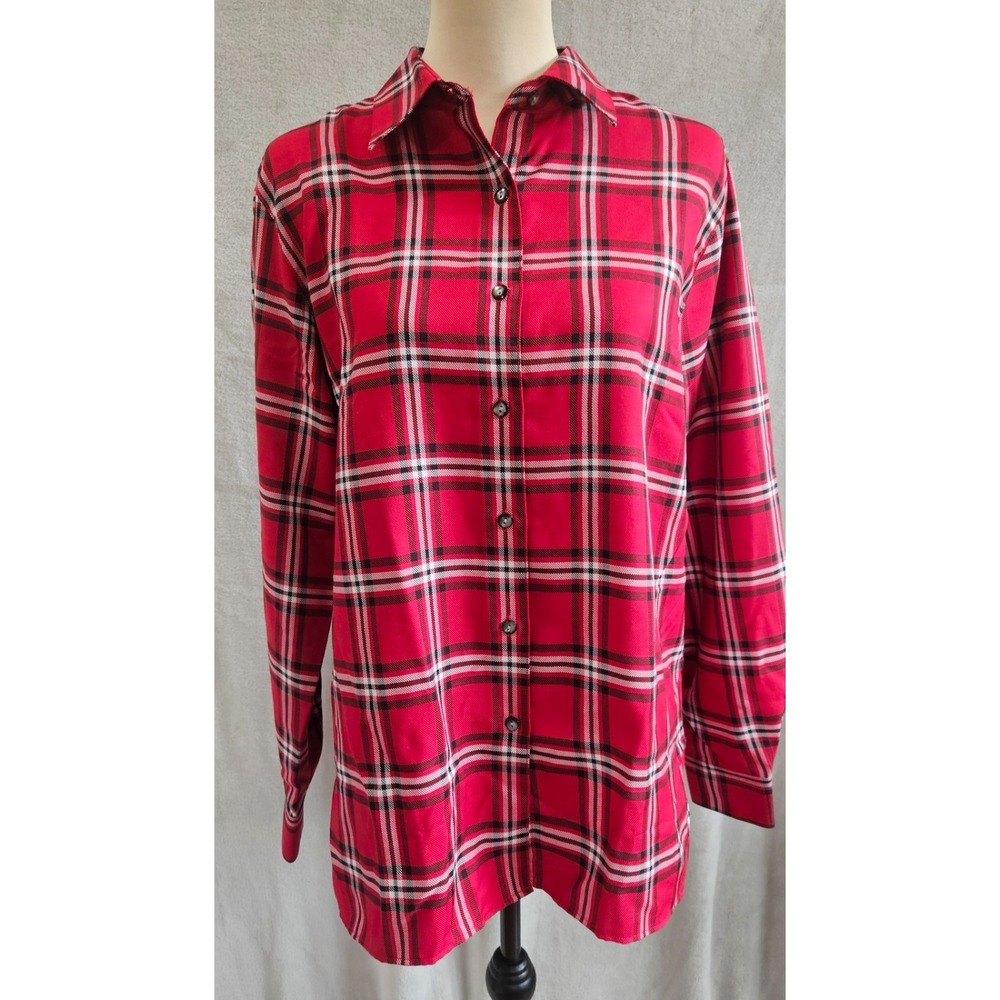 Vintage Y2K Foxcroft Wrinkle Free Fitted Button Shirt Size 12 Deadstock NEW